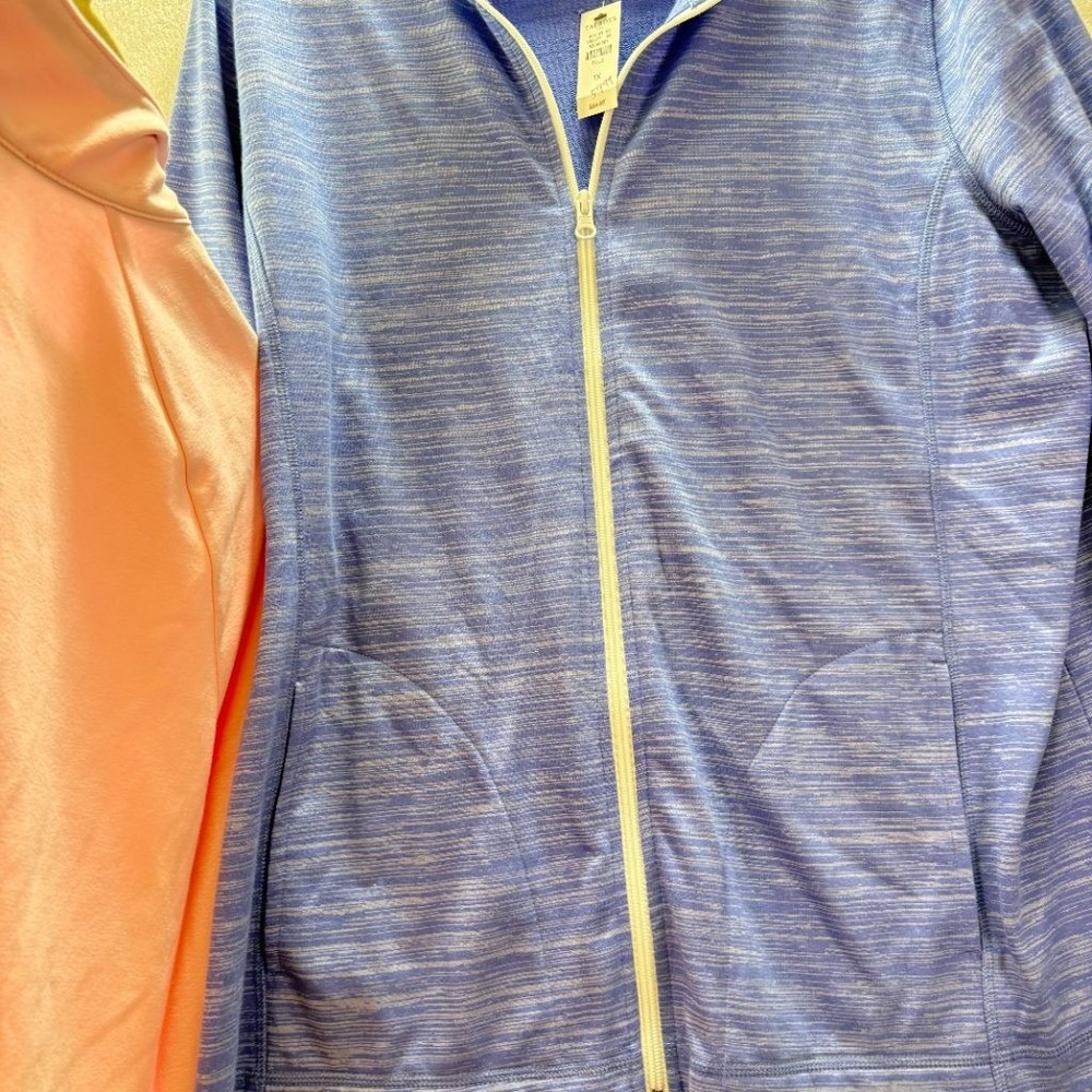 T by Talbots Lot of 2 Full Zip Jackets Womens 1X Plus Pink Blue Athletic NWT - Picture 7 of 9